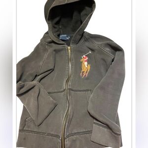 Polo by Ralph Lauren Kids Vintage Black Jacket Sz M  Zip UP Hoodie #3 Y2K
